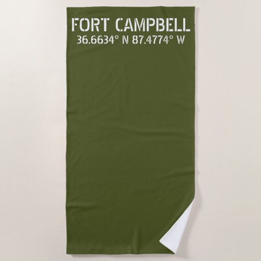 Fort Campbell Latitude Länge Strandtuch (Vorderseite)