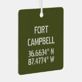 Fort Campbell Latitude Longitude Personalisiert Ornament Aus Metall (Vorderseite Rechts)