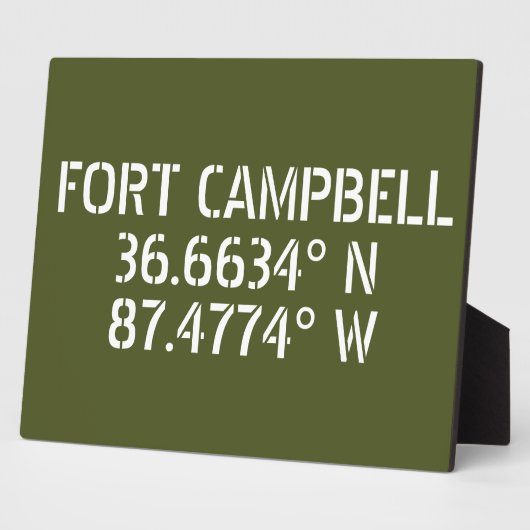 Fort Campbell Latitude Longitude Tabletop Fotoplatte (Seite)