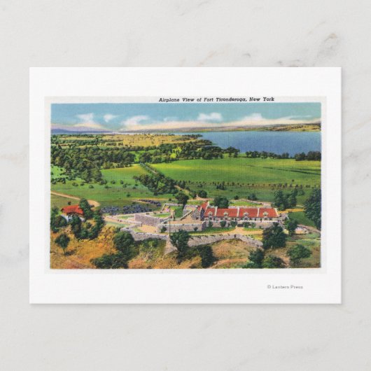 Fort, Champlain in der Ferne Postkarte (Vorderseite)