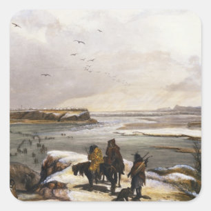 Fort Clark auf dem Missouri, Februar 1834, Platte  Quadratischer Aufkleber