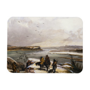 Fort Clark auf dem Missouri im Februar 1834 Platte Magnet