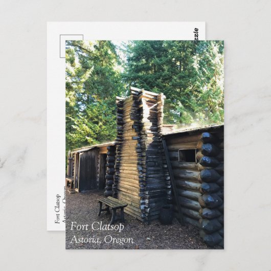 Fort Clatsop, Astoria, Oregon Postkarte (Vorne/Hinten)