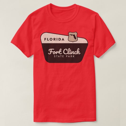Fort Clinch Staat Park Florida Begrüßungszeichen T-Shirt (Design vorne)