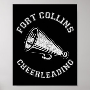 Fort Collins Cheer abgenutzt Retro 90er Cheerlead Poster