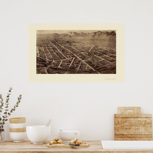 Fort Collins, CO Panorama Karte - 1899 Poster (Küche)