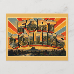 Fort Collins Colorado Berg Fluss Gateway Kunst Postkarte