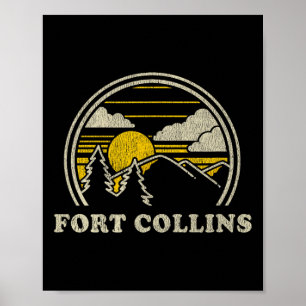 Fort Collins Colorado Co T-Shirt Vintage Wandern M Poster