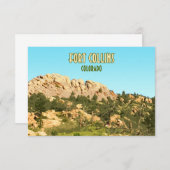Fort Collins Colorado Horsetooth Rock Flat Card (Vorne/Hinten)