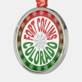 Fort Collins Colorado Schneeflocken Silbernes Ornament (Links)