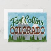 Fort Collins Colorado Snowy Mountains Postkarte (Vorne/Hinten)