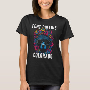 Fort Collins Colorado USA Fun Bear mit Blume De De T-Shirt