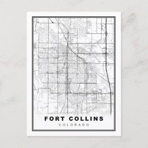 Fort Collins Map Feiertagspostkarte