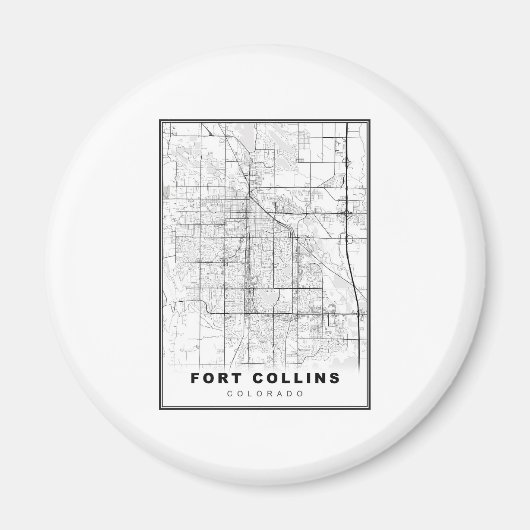 Fort Collins Map Magnet (Vorne)