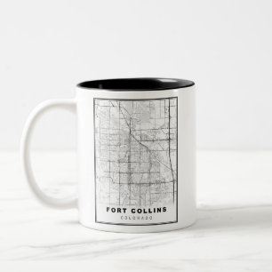 Fort Collins Map Zweifarbige Tasse