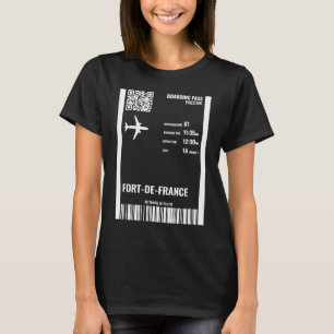 Fort de France Martinique Boarding Pass Airline Ti T-Shirt