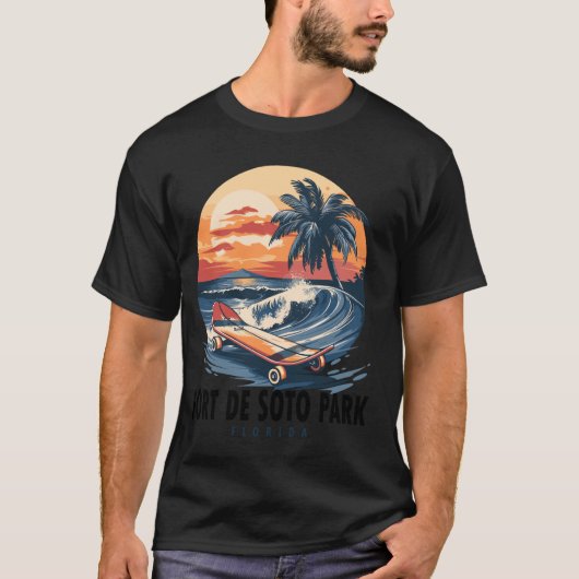 Fort De Soto Park Beach Florida Skateboard Skatebo T-Shirt (Vorderseite)