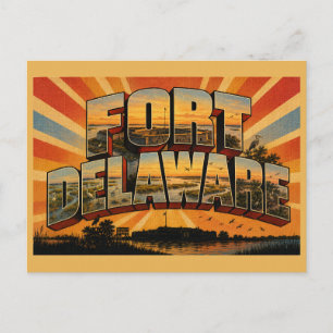 Fort Delaware Insel Salzmoor Reiherkolonie Kunst Postkarte