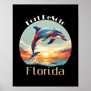 Fort Desoto Florida Sommerurlaub Strand Delphin Poster