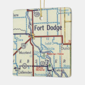 Fort Dodge Iowa Vintage Karte Keramikornament (Links)