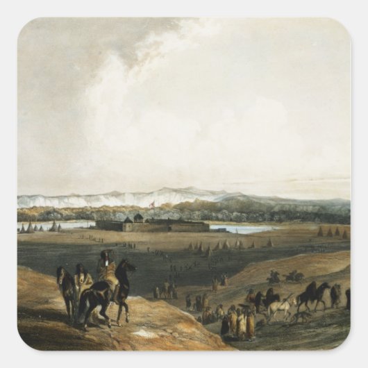 Fort Gewerkschaft auf dem Missouri, Platte 28 aus  Quadratischer Aufkleber (Vorderseite)