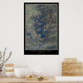 Fort Gibson Lake Oklahoma From Space Satellite Map Poster (Küche)