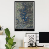 Fort Gibson Lake Oklahoma From Space Satellite Map Poster (Heimbüro)