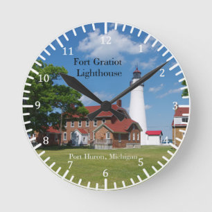 Fort Gratiot Leuchtturm von der Landuhr Runde Wanduhr