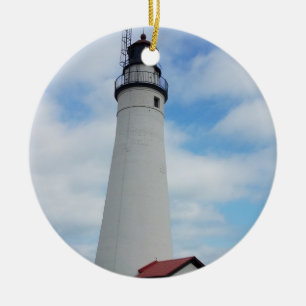 Fort Gratiot Lighthouse in Michigan Keramik Ornament