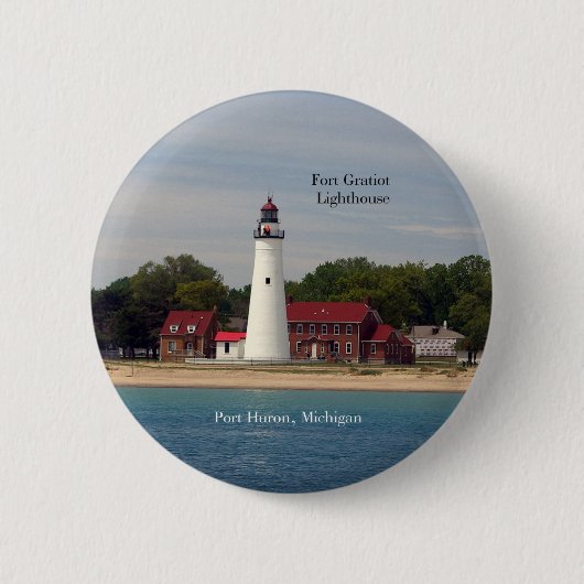Fort Gratiot Lighthouse vom Wasserknopf Button (Vorderseite)
