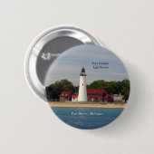 Fort Gratiot Lighthouse vom Wasserknopf Button (Vorne & Hinten)