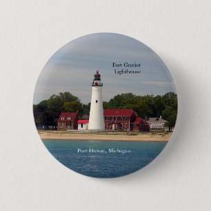 Fort Gratiot Lighthouse vom Wasserknopf Button