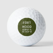 Fort Hood Latitude Länge Golfball (Vorderseite)