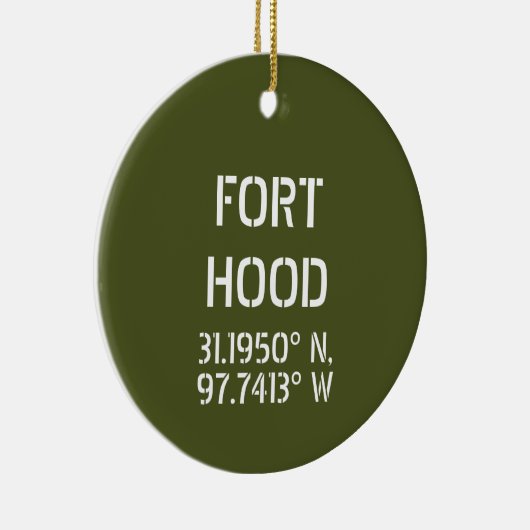 Fort Hood Latitude Longitude Personalisiert Keramik Ornament (Rechts)