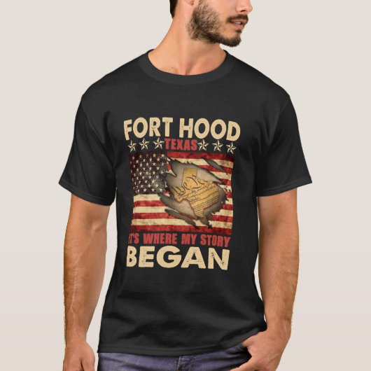 Fort Hood Texas USA Flag 4. Juli Langschläfer T T-Shirt (Vorderseite)