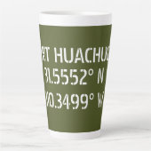 Fort Huachuca Latitude Longitude Milchtasse (Vorderseite)