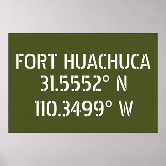 Fort Huachuca Latitude Longitude Poster (Vorne)