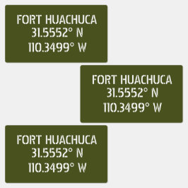 Fort Huachuca Latitude Longitude Wasserdicht Etiketten