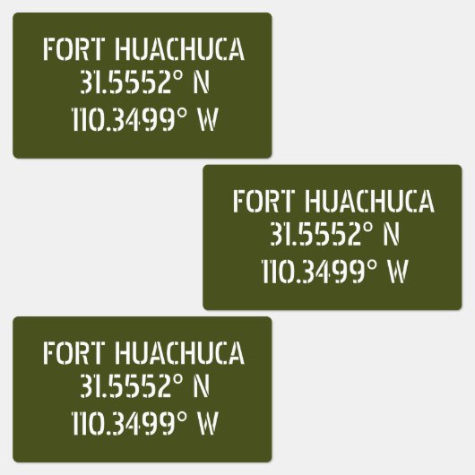 Fort Huachuca Latitude Longitude Wasserdicht Etiketten (Gruppe)
