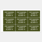 Fort Huachuca Latitude Longitude Wasserdicht Etiketten (Blatt)