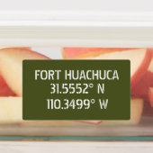 Fort Huachuca Latitude Longitude Wasserdicht Etiketten (Befestigt)