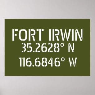 Fort Irwin Breitengrad Längengrad Poster