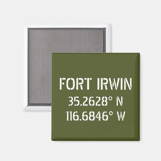Fort Irwin Latitude Longitude Magnet (Vorderseite/Rückseite)