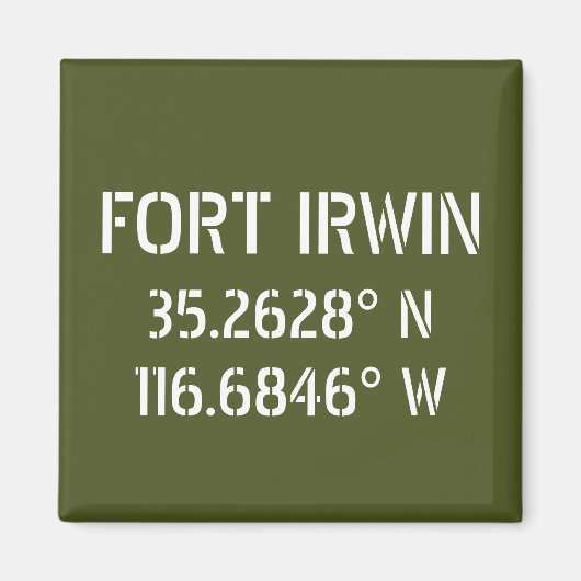 Fort Irwin Latitude Longitude Magnet (Vorne)