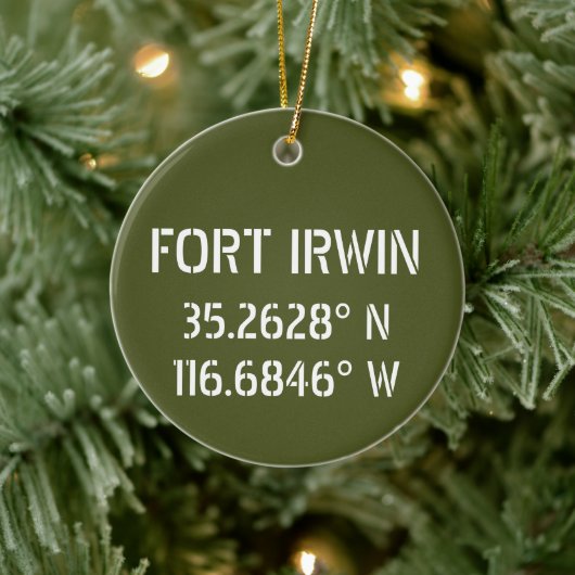 Fort Irwin Latitude Longitude Personalisiert Keramik Ornament (Baum)