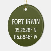 Fort Irwin Latitude Longitude Personalisiert Keramik Ornament (Links)