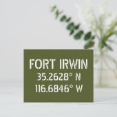 Fort Irwin Latitude Longitude Postcard Postkarte (Stehend Vorderseite)
