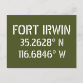 Fort Irwin Latitude Longitude Postcard Postkarte (Vorderseite)