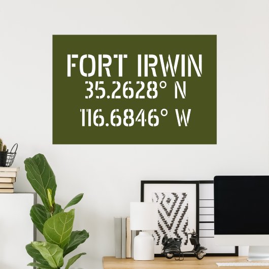 Fort Irwin Latitude Longitude Poster (Heimbüro)
