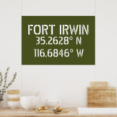Fort Irwin Latitude Longitude Poster (Küche)